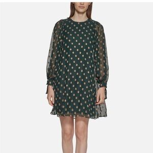 Malachite green minidress with gold pattern- Calvin Klein 2p